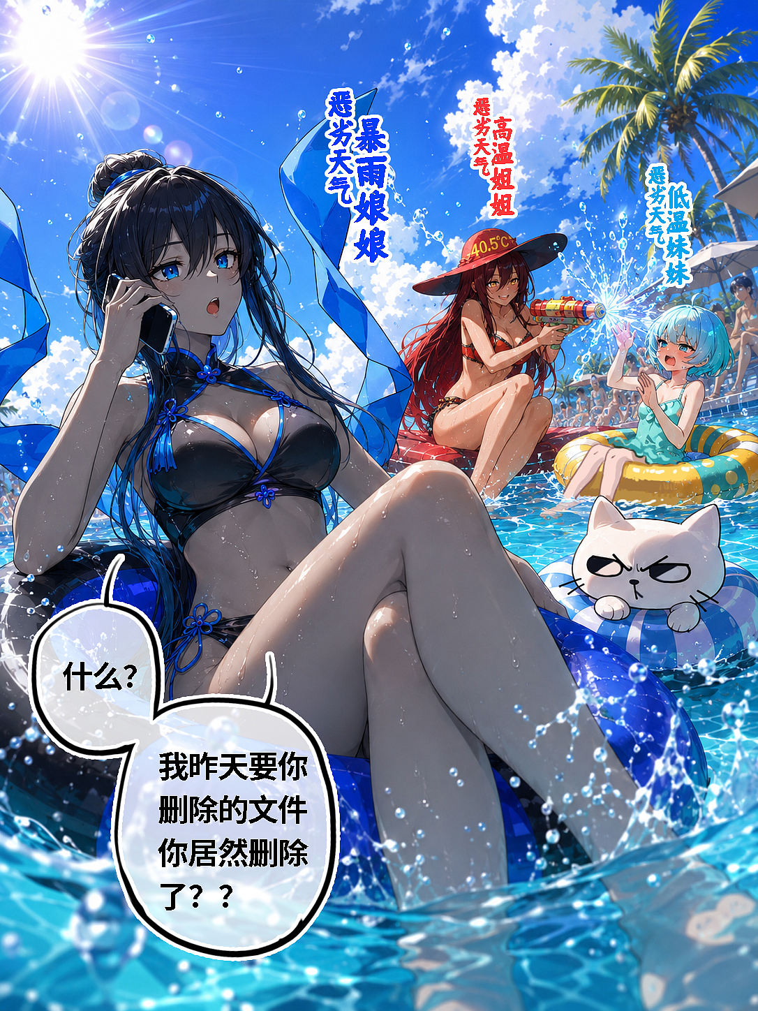 哇嚓喵·暴雨娘娘下水礼2026（图ZNDA5OTQ0NTQw） - 单幅漫画 - 站酷设计师Gwemo鸡毛原创素材 - 站酷ZCOOL