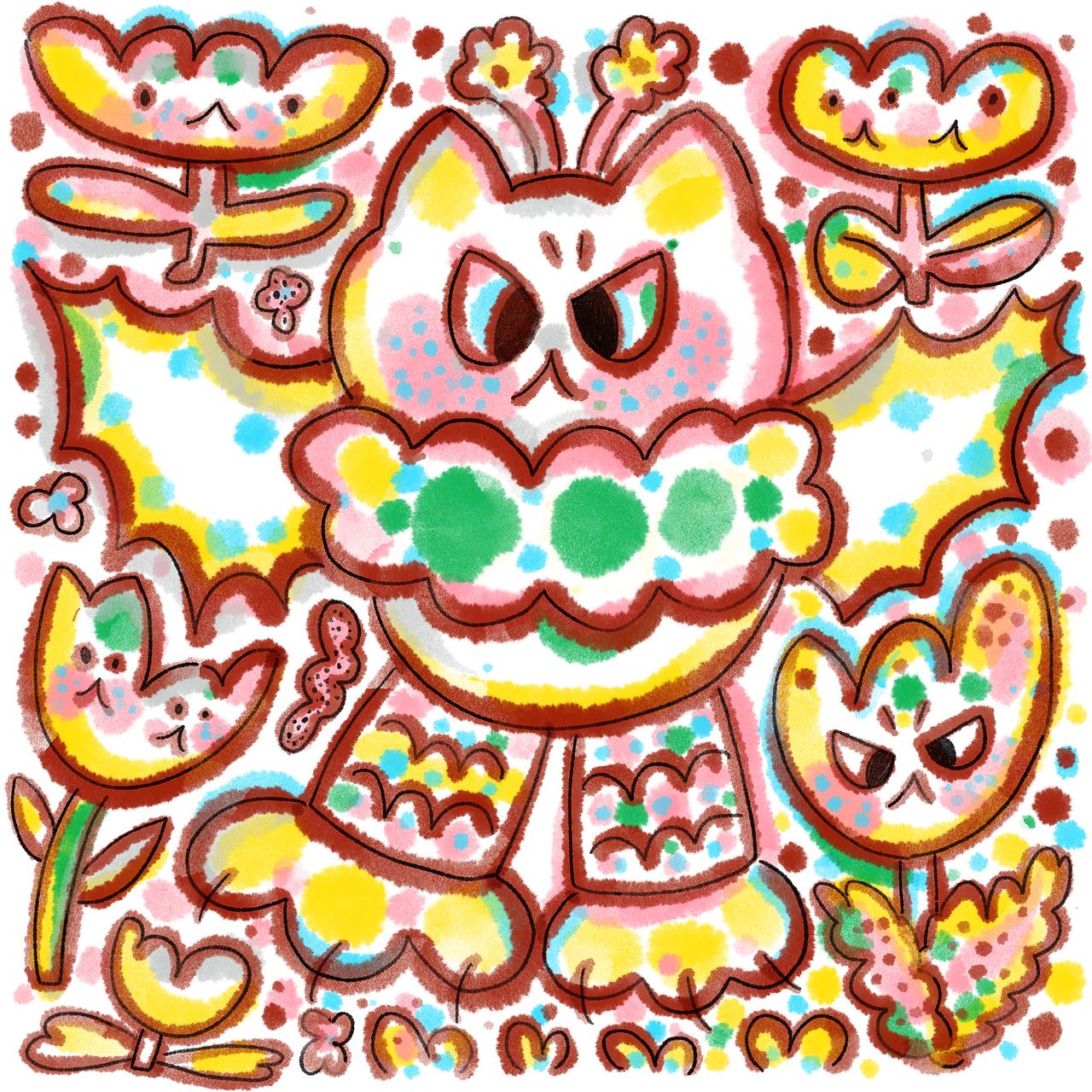 摇滚郁金香和他的暴躁朋友们（图ZNDA5OTU3MDQ4） - 新锐潮流插画 - 站酷设计师虫小猛猛原创素材 - 站酷ZCOOL