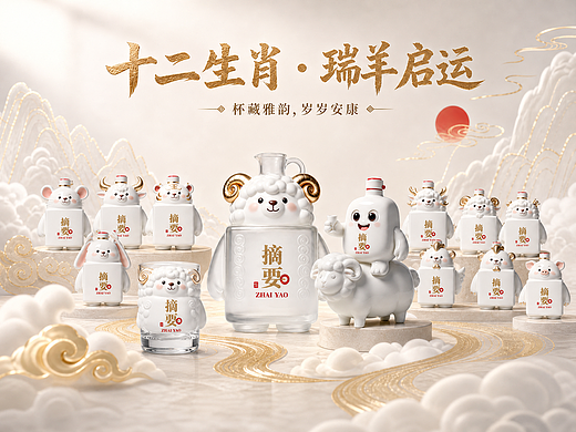十二生肖·瑞羊启运--摘要系列潮玩包装设计