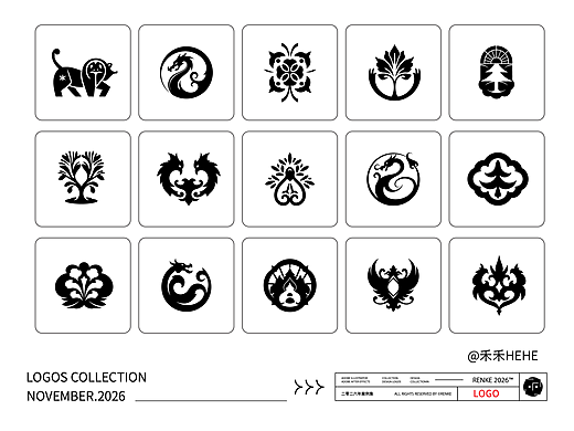 中式标志设计 | Pattern and logo design for 2026