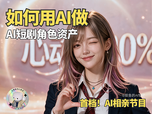 摸鱼AI | AI恋综💗1分钟学会如何用AI做短剧角色资产