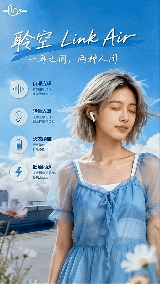 《聆空 Link Air无线式耳机》叙述型TVC广告（图ZNDEwMDAyNDcy） - 宣传片 - 站酷设计师inmyfeeling原创素材 - 站酷ZCOOL