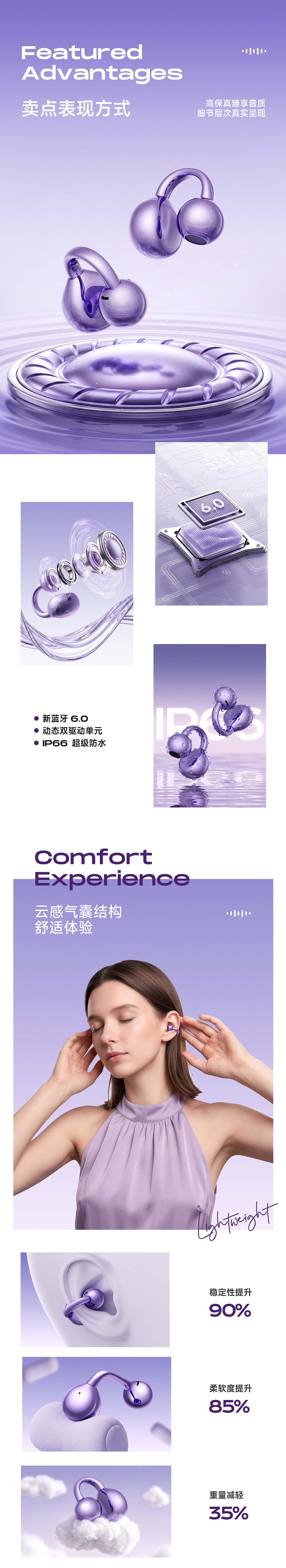 无线蓝牙耳机详情页X2(AI赋能)(图ZNDEwMDE5NDk2) - 电商 - 站酷设计师LYJ草果原创素材 - 站酷ZCOOL