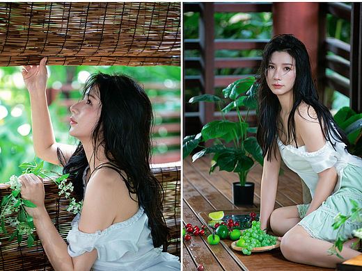 深圳个人写真摄影 纯欲湿发写真 夏日水果写真 森系