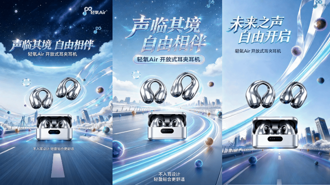 轻氧 Air | AIGC 全链路开放式耳机品牌全案设计(图ZNDEwMDQxNTM2) - 品牌 - 站酷设计师元创数影原创素材 - 站酷ZCOOL