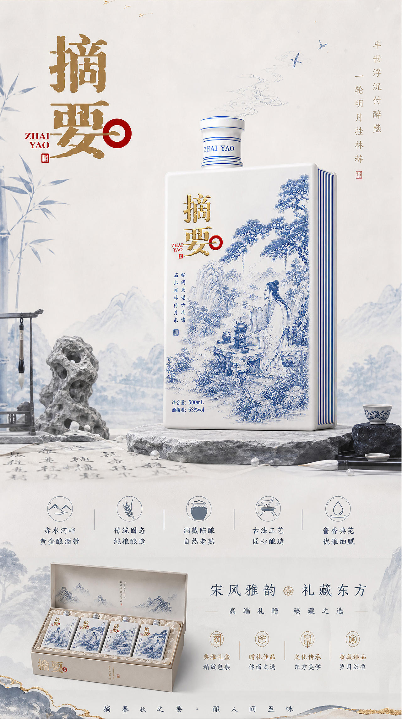 摘要・青花四雅（图ZNDEwMDQ5MzAw） - 产品 - 站酷设计师davidgoggins原创素材 - 站酷ZCOOL