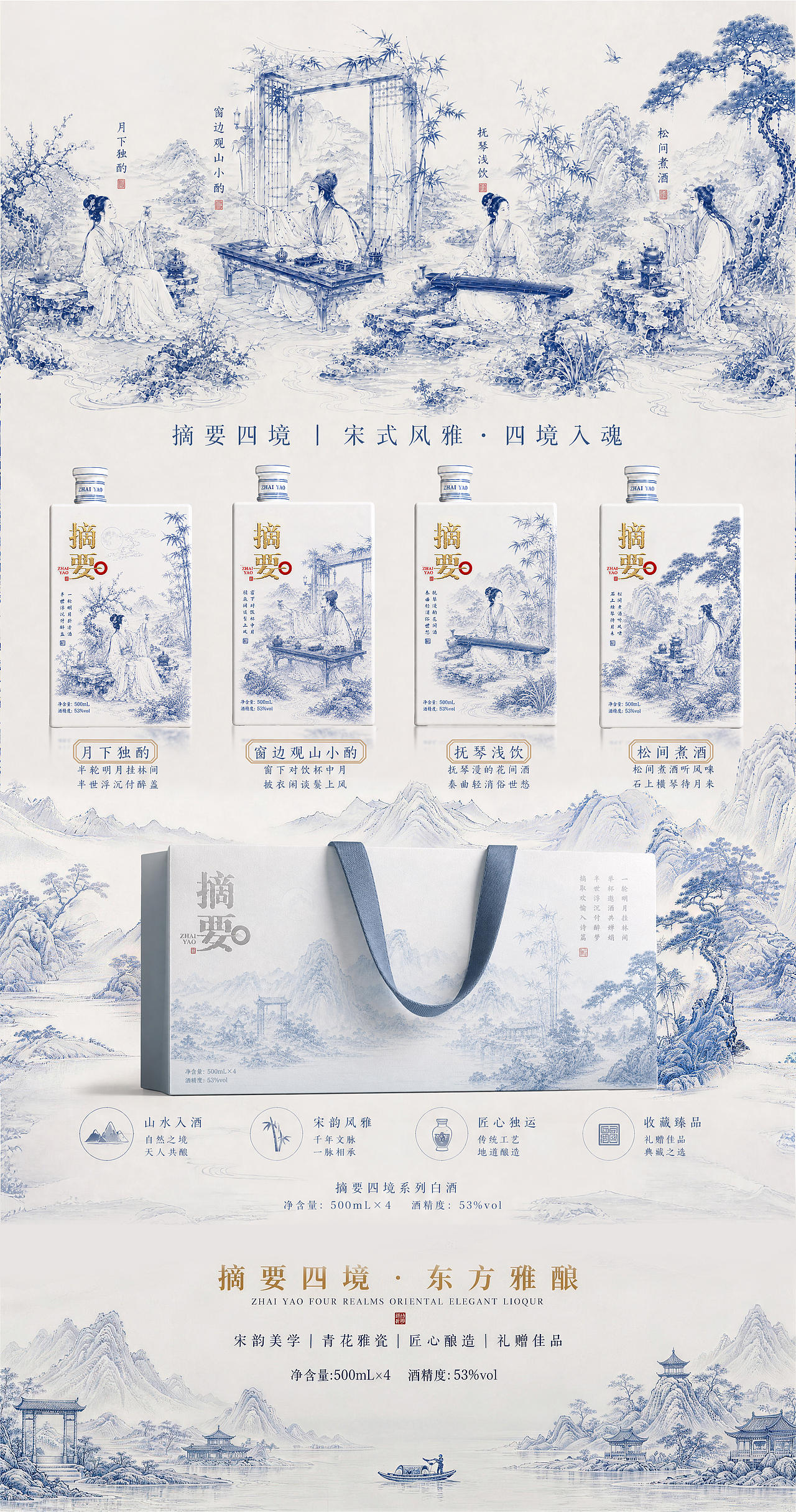 摘要・青花四雅（图ZNDEwMDQ5MzA0） - 产品 - 站酷设计师davidgoggins原创素材 - 站酷ZCOOL