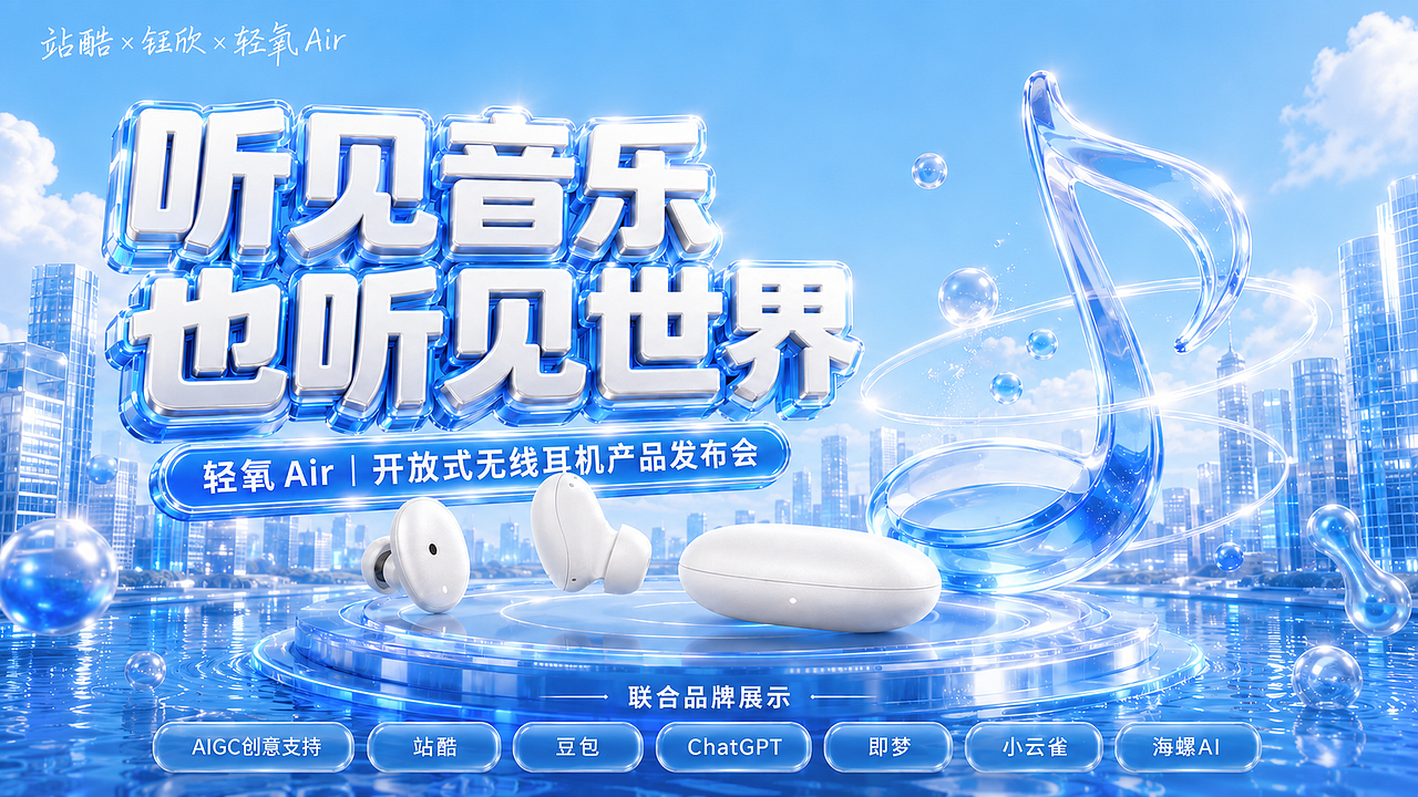 听见音乐,也听见世界|轻氧 Air 品牌视觉全案(图ZNDEwMDUwMjc2) - AI作品 - 站酷设计师钰欣1原创素材 - 站酷ZCOOL