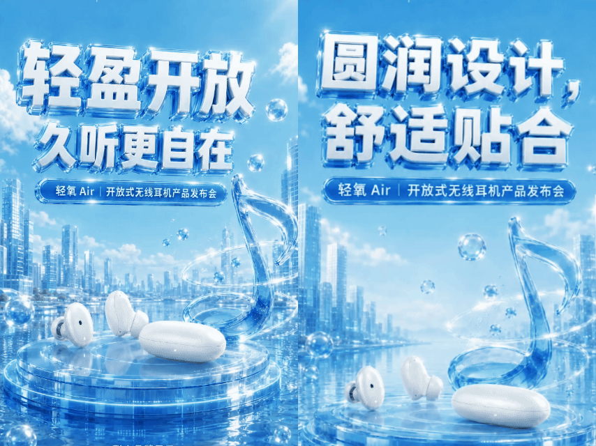 听见音乐,也听见世界|轻氧 Air 品牌视觉全案(图ZNDEwMDUwMzg0) - AI作品 - 站酷设计师钰欣1原创素材 - 站酷ZCOOL