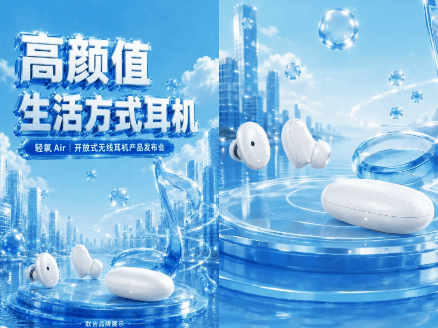 听见音乐,也听见世界|轻氧 Air 品牌视觉全案(图ZNDEwMDUxNTc2) - AI作品 - 站酷设计师钰欣1原创素材 - 站酷ZCOOL