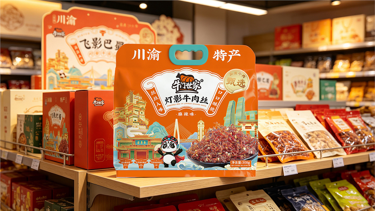 【牛门世家灯影牛肉丝】爆款包装设计(图ZNDEwMDU0MjQ0) - 品牌 - 站酷设计师虎派品牌策划原创素材 - 站酷ZCOOL