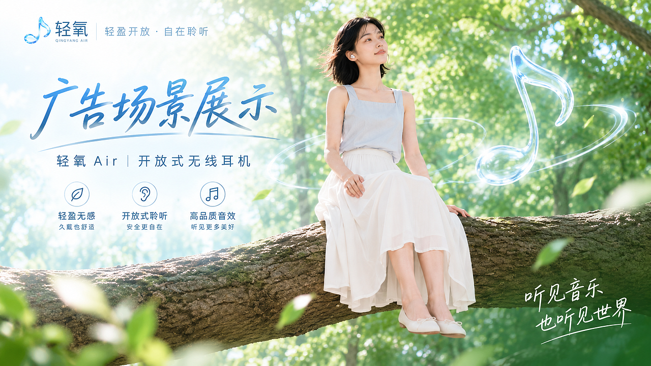 听见音乐,也听见世界|轻氧 Air 品牌视觉全案(图ZNDEwMDYwMzQ4) - AI作品 - 站酷设计师钰欣1原创素材 - 站酷ZCOOL