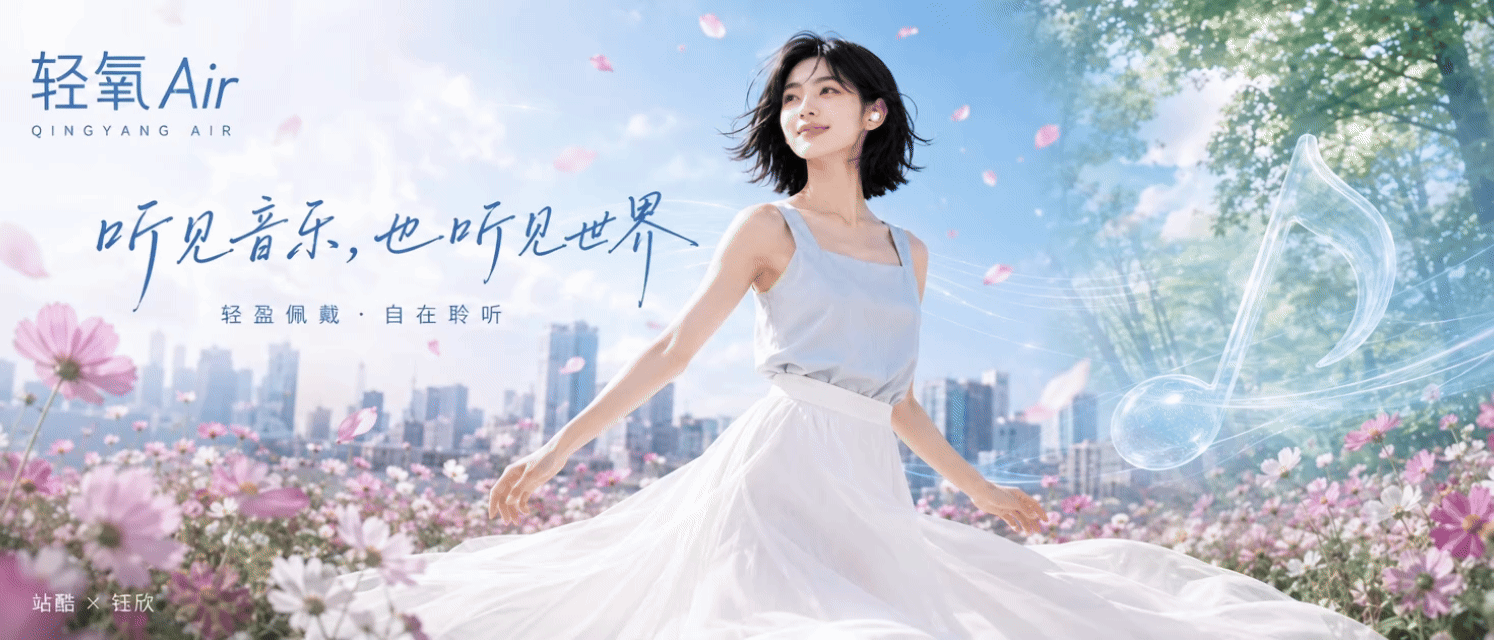听见音乐,也听见世界|轻氧 Air 品牌视觉全案(图ZNDEwMDYyNzky) - AI作品 - 站酷设计师钰欣1原创素材 - 站酷ZCOOL