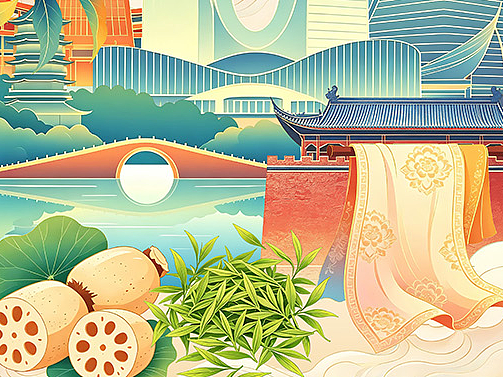 8个城市插画