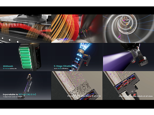 C4D、AIGC、实拍—乐帆手持吸尘器产品动画 （OC）