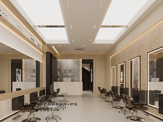 艾度 Hair Salon｜侘寂风美发空间落地效果