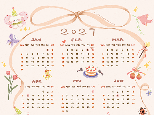 原创丨提前画好2027年历啦