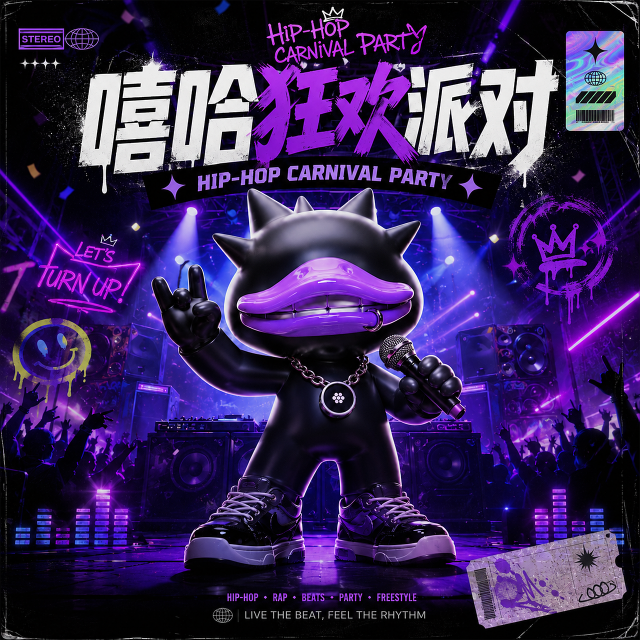 嘻哈狂欢派对#MVLAND嘻哈狂欢派对(图ZNDEwMTk3NDY0) - AI作品 - 站酷设计师GY星星原创素材 - 站酷ZCOOL
