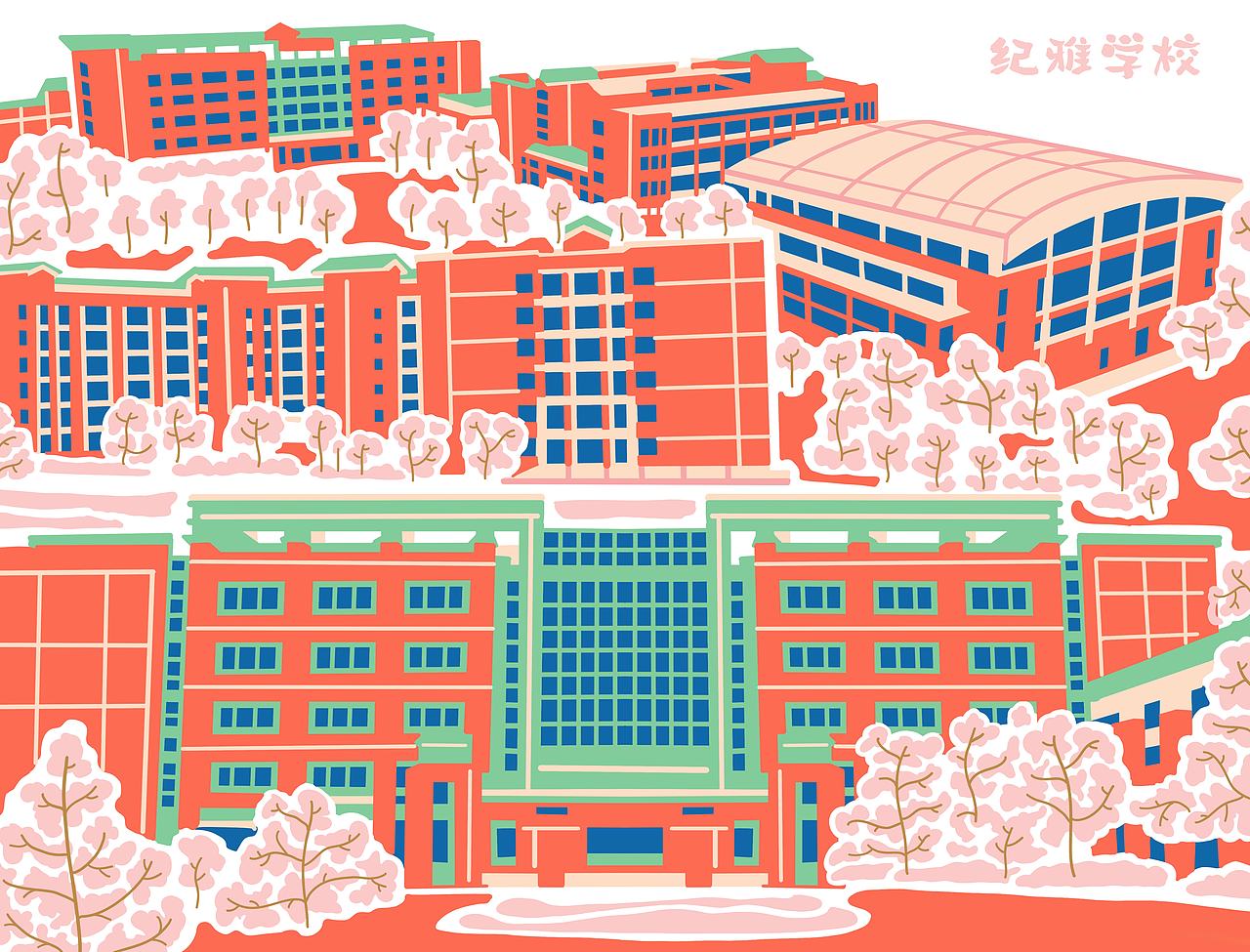 广东中山城市插画22画，套色印章插画分享。（图ZNDEwMjY2NDI4） - 商业插画 - 站酷设计师黄胜福原创素材 - 站酷ZCOOL