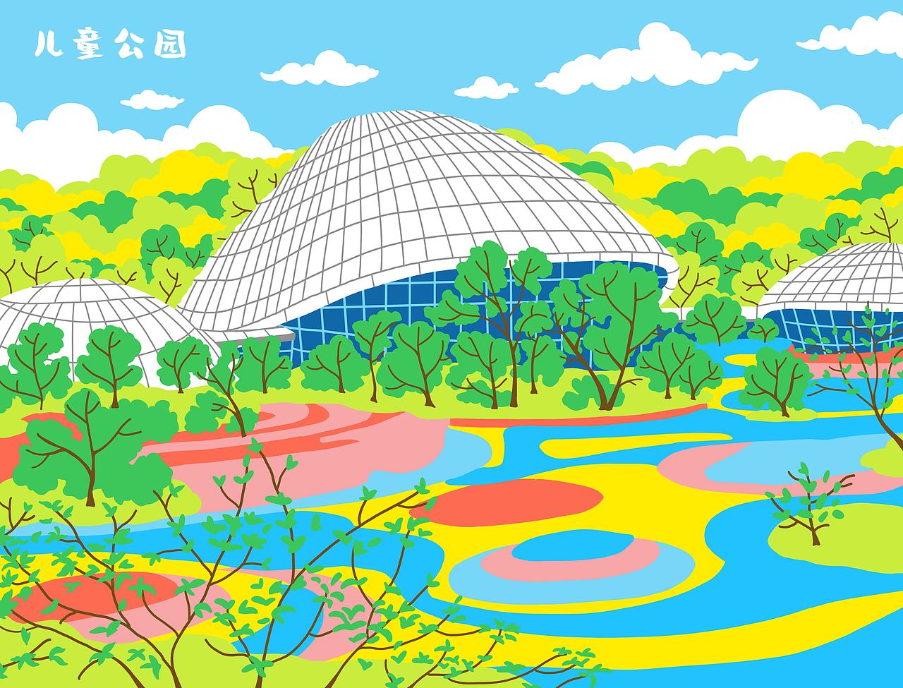 广东中山城市插画22画，套色印章插画分享。（图ZNDEwMjY2MzY4） - 商业插画 - 站酷设计师黄胜福原创素材 - 站酷ZCOOL
