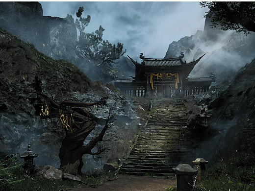 UE地编个人作品-山中古寺