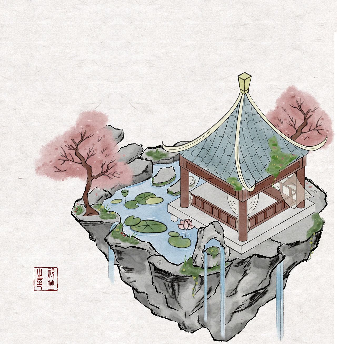 造景贴纸/玄青宗（图ZNDEwMjg3ODM2） - 商业插画 - 站酷设计师祁竺原创素材 - 站酷ZCOOL
