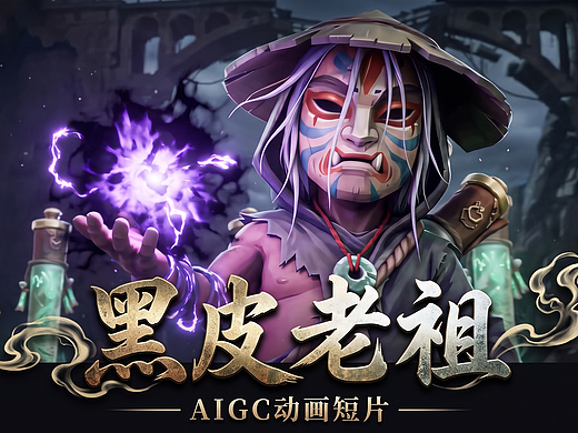 AIGC动画《黑皮老祖》太顶了！直接收藏！❤