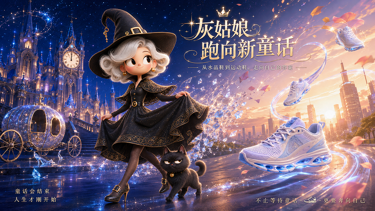 《灰姑娘:跑向新童话》丨 AIGC动画广告(图ZNDEwMzI3NTc2) - AI作品 - 站酷设计师子言sunshine原创素材 - 站酷ZCOOL