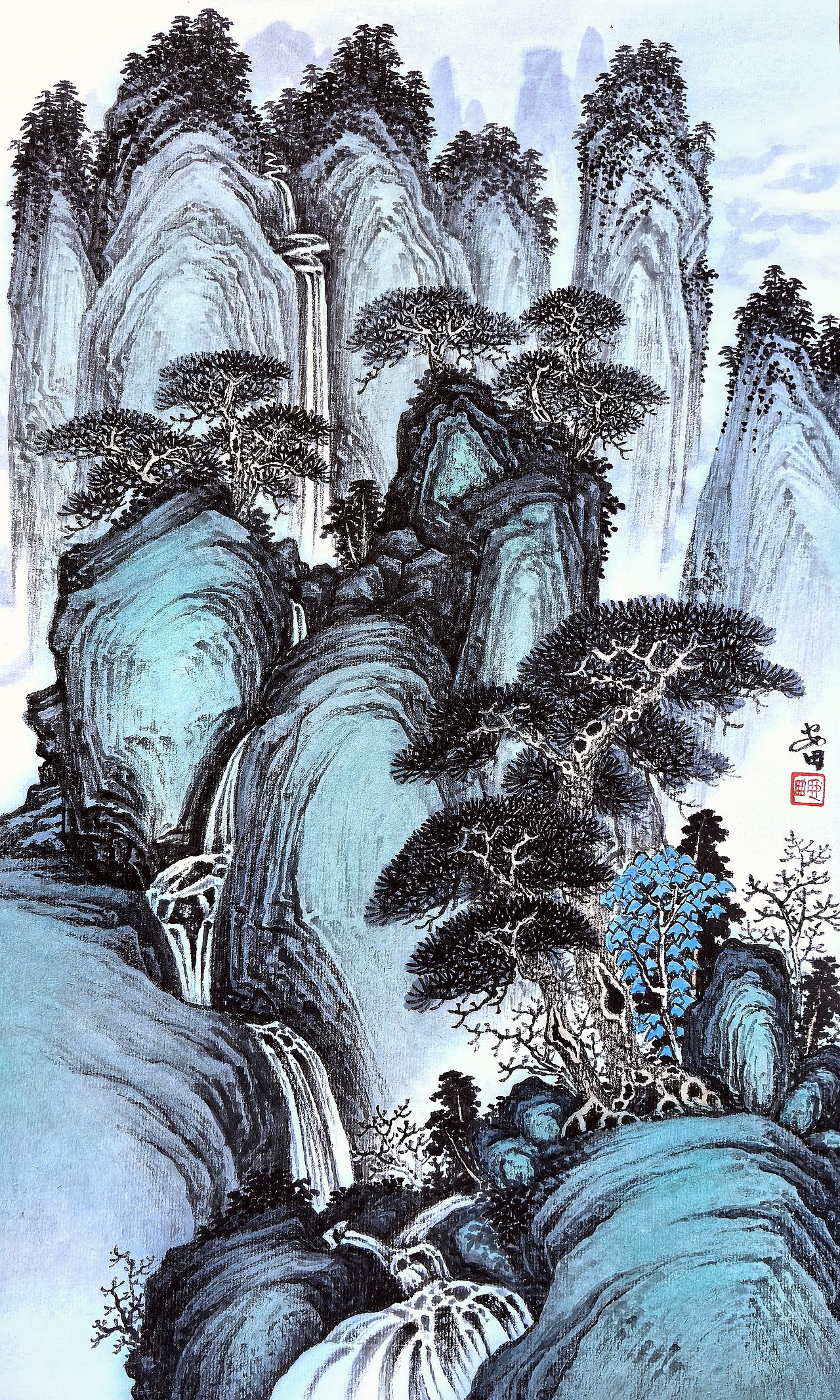 松风飞瀑(图ZNDEwMzQ2OTgw) - 绘画 - 站酷设计师安田原创素材 - 站酷ZCOOL