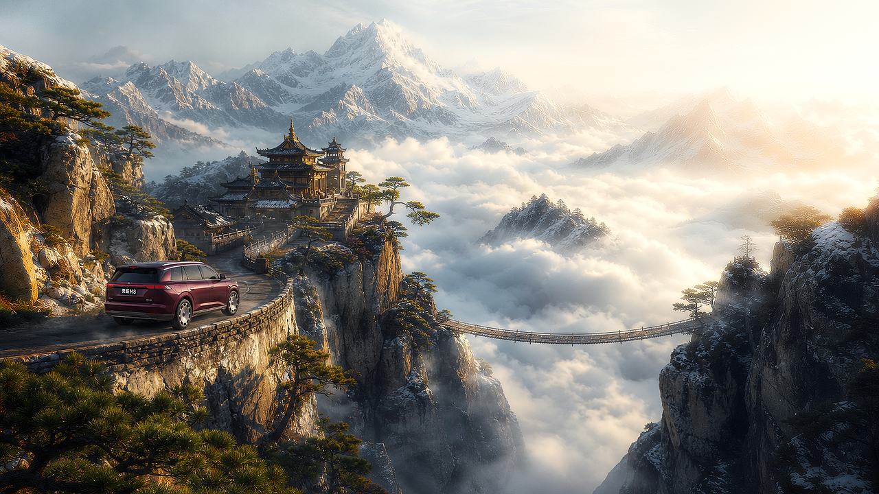 国风仙侠美学|这组汽车海报直接封神(图ZNDEwMzc4MzQw) - AI作品 - 站酷设计师酷AI设计原创素材 - 站酷ZCOOL