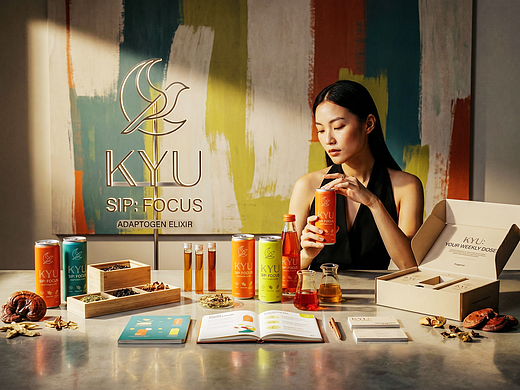 Up-Brands上游文传|KYU :草本饮料的几何诗意设计