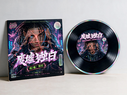 《废墟独白》黑胶唱片封面设计#MVLAND嘻哈狂欢派对