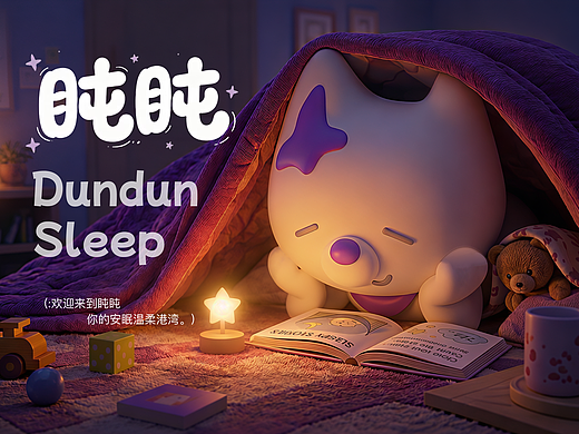 夜色里的温柔伙伴 | 盹盹Dundun 安眠陪伴IP形象设计