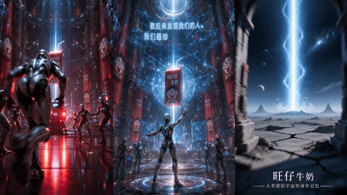 旺仔牛奶 × AIGC｜未来文明中的童年记忆（图ZNDEwNDA3MDE2） - AI作品 - 站酷设计师钰欣1原创素材 - 站酷ZCOOL