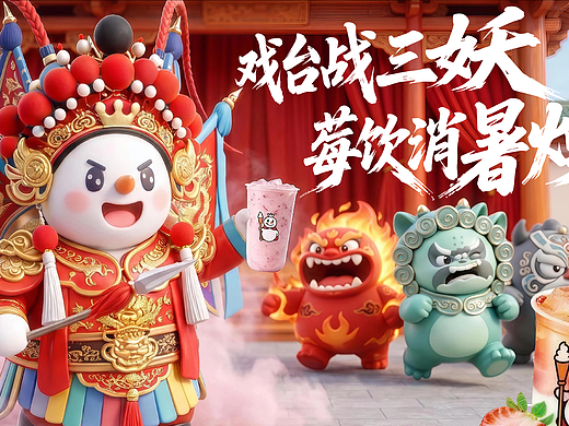 蜜雪冰城-莓饮消暑燥短剧丨AIGC新媒体视频丨向量设计