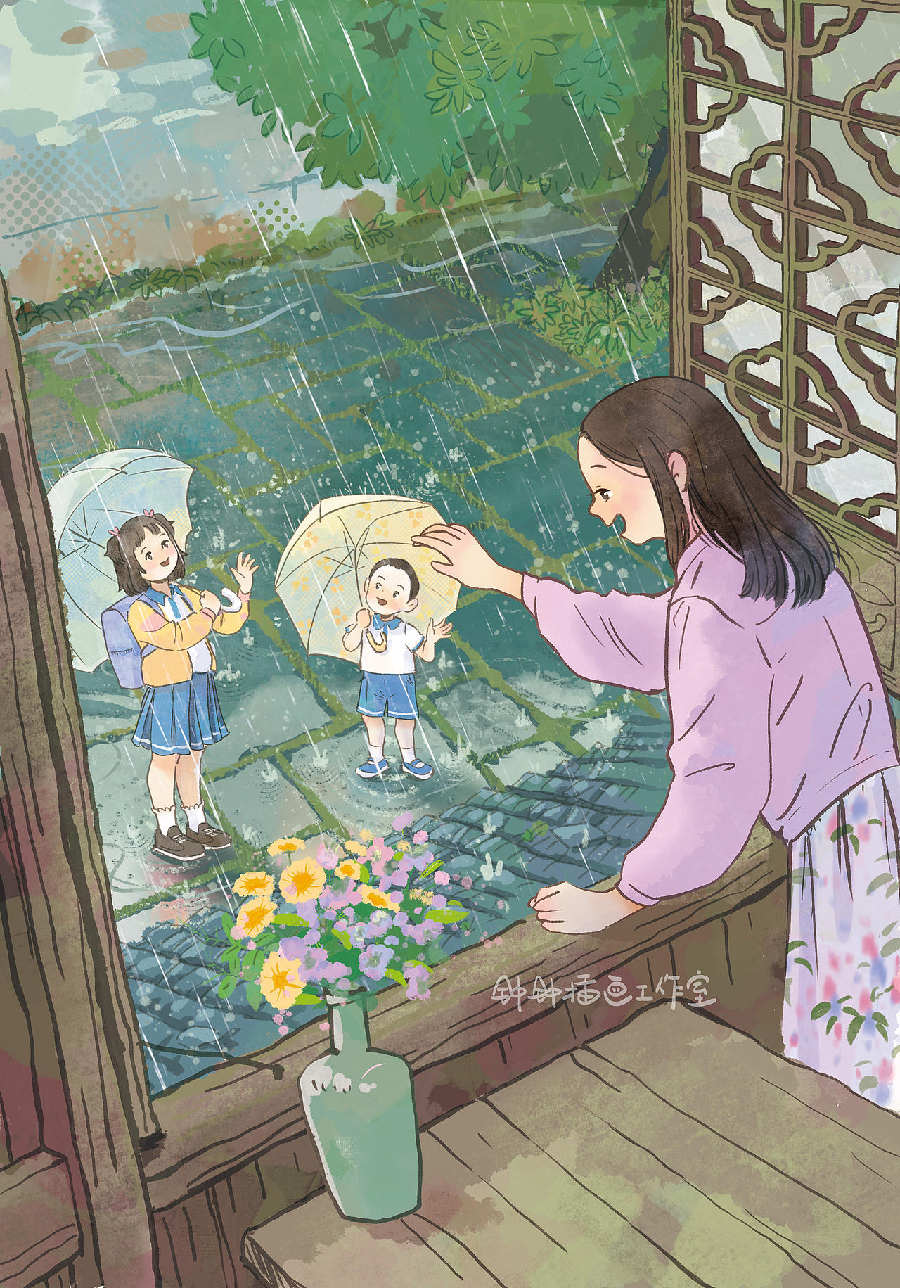 童书插图｜桃花朵朵（已商用）（图ZNDEwNDU0MTQ0） - 儿童插画 - 站酷设计师钟钟插画工作室原创素材 - 站酷ZCOOL