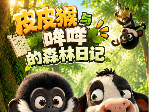 原创动画 IP｜皮皮猴和哞哞的森林冒险开始啦🐒🐄