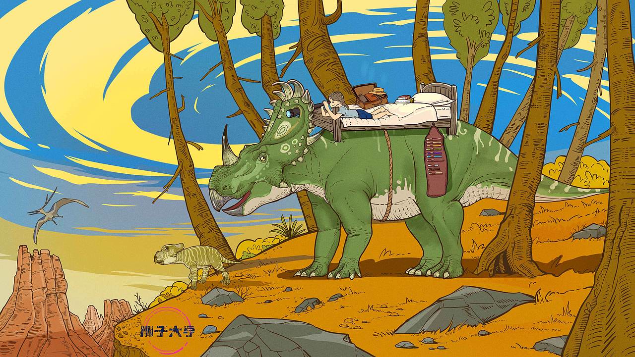 《梦里，我遇见远古巨兽》（图ZNDEwNDU3MTg4） - 绘本 - 站酷设计师狮子大亨原创素材 - 站酷ZCOOL