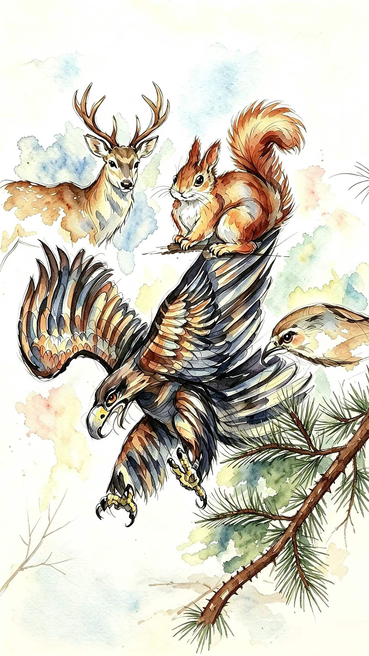 🐰🦅【森林顶配观光团！动物们正在上演年度魔幻大片】（图ZNDEwNDU3MjQ0） - 创作习作 - 站酷设计师艺术美学张汉卿原创素材 - 站酷ZCOOL