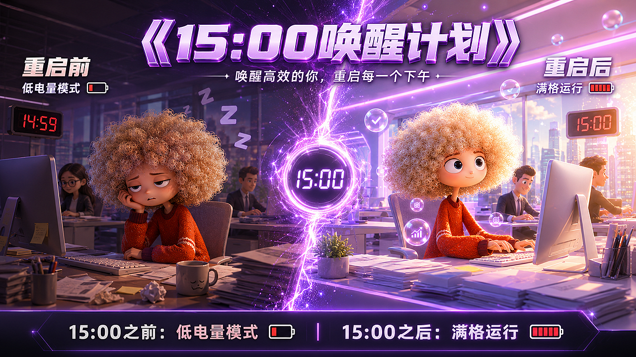 《15:00唤醒计划》|AIGC动画广告(图ZNDEwNDYyMzY0) - AI作品 - 站酷设计师子言sunshine原创素材 - 站酷ZCOOL