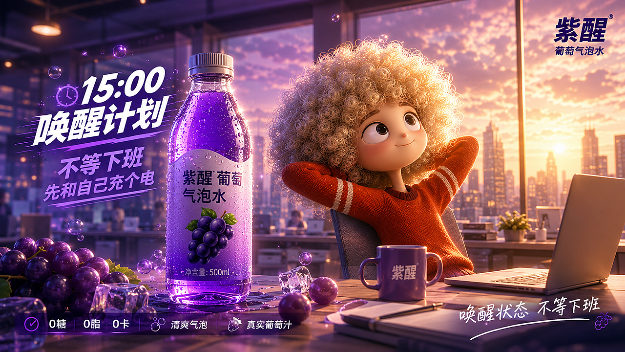 《15:00唤醒计划》|AIGC动画广告(图ZNDEwNDYyMzY4) - AI作品 - 站酷设计师子言sunshine原创素材 - 站酷ZCOOL