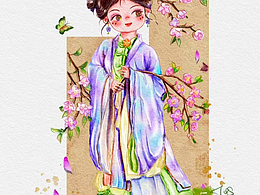 桃花美人图