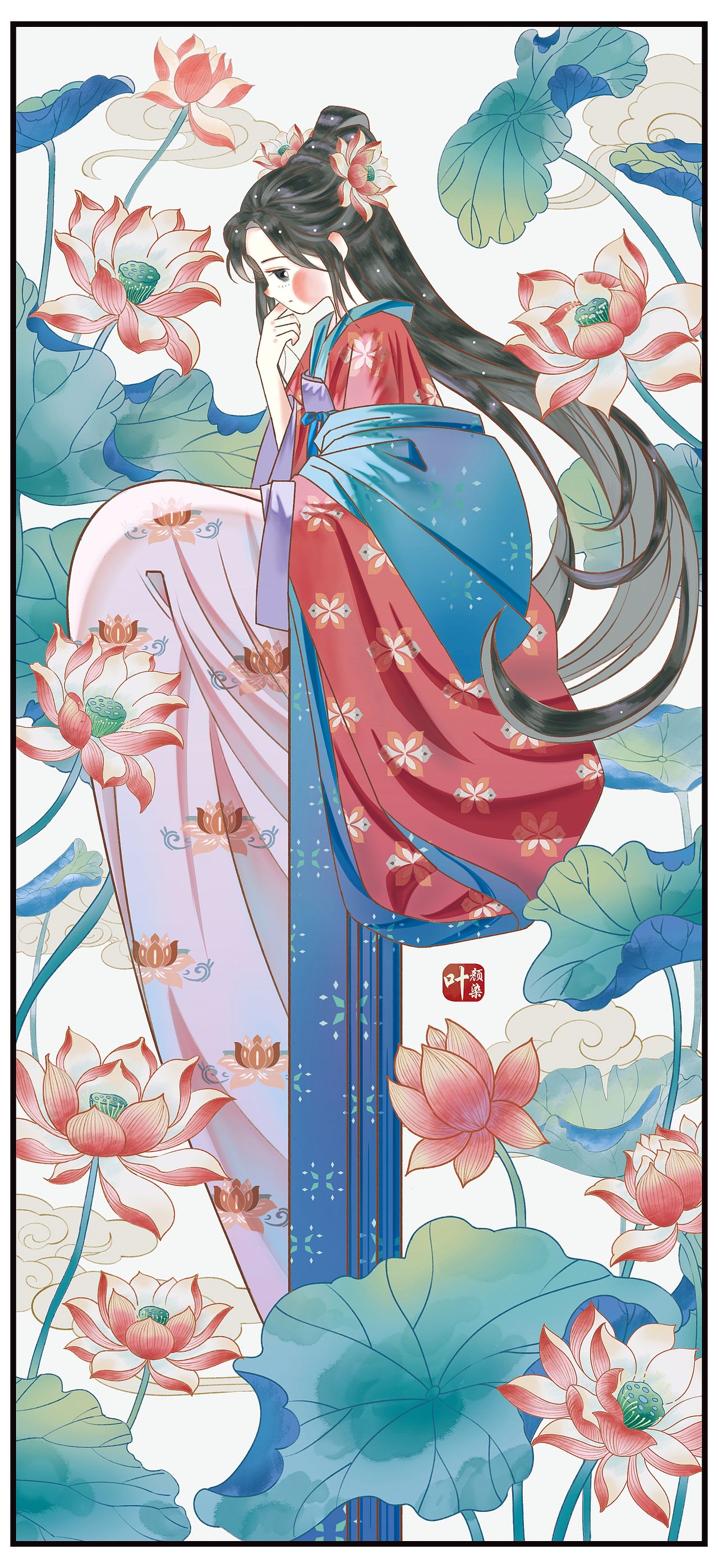 十二花神——莲花（图ZNDEwNDY0MzI4） - 绘本 - 站酷设计师叶颜染原创素材 - 站酷ZCOOL