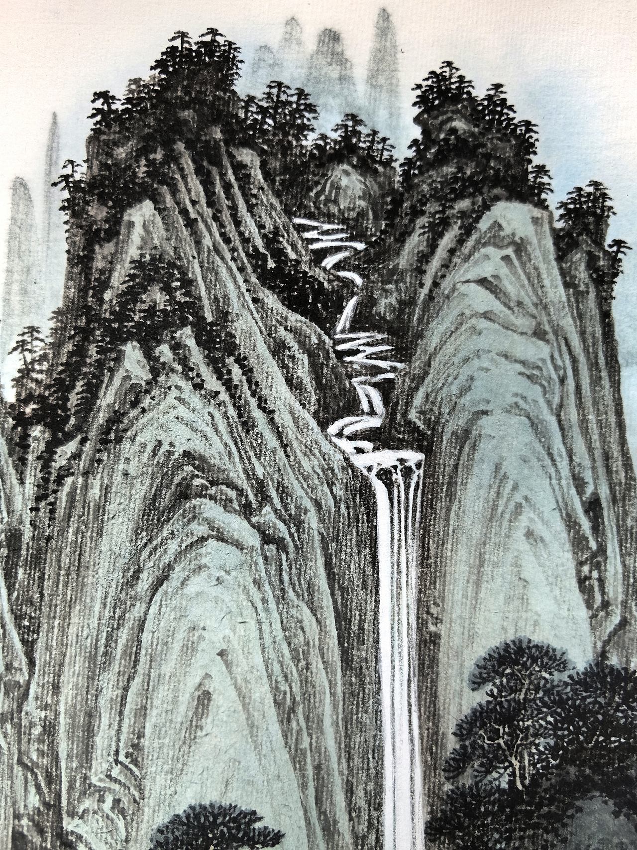 过雨听瀑(图ZNDEwNTMwNDYw) - 绘画 - 站酷设计师安田原创素材 - 站酷ZCOOL
