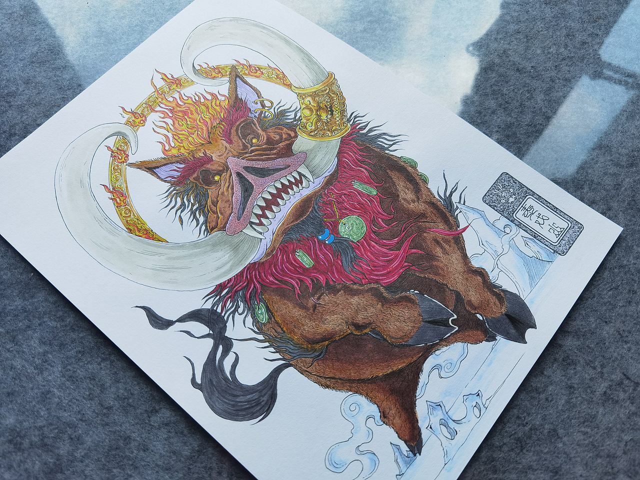 毣柞山海-北山经-泰戏山-山神（图ZNDEwNTMyMDQw） - 创作习作 - 站酷设计师毣余1980原创素材 - 站酷ZCOOL