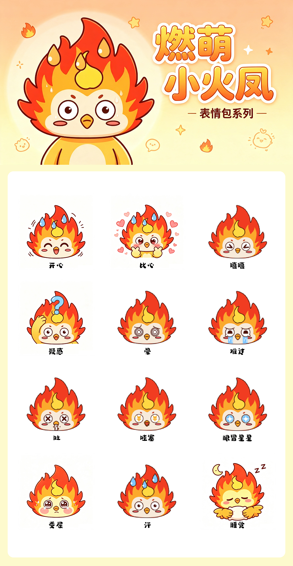燃萌小火凤表情包系列（图ZNDEwNTQ5Mzk2） - 创作习作 - 站酷设计师Anson_陳原创素材 - 站酷ZCOOL