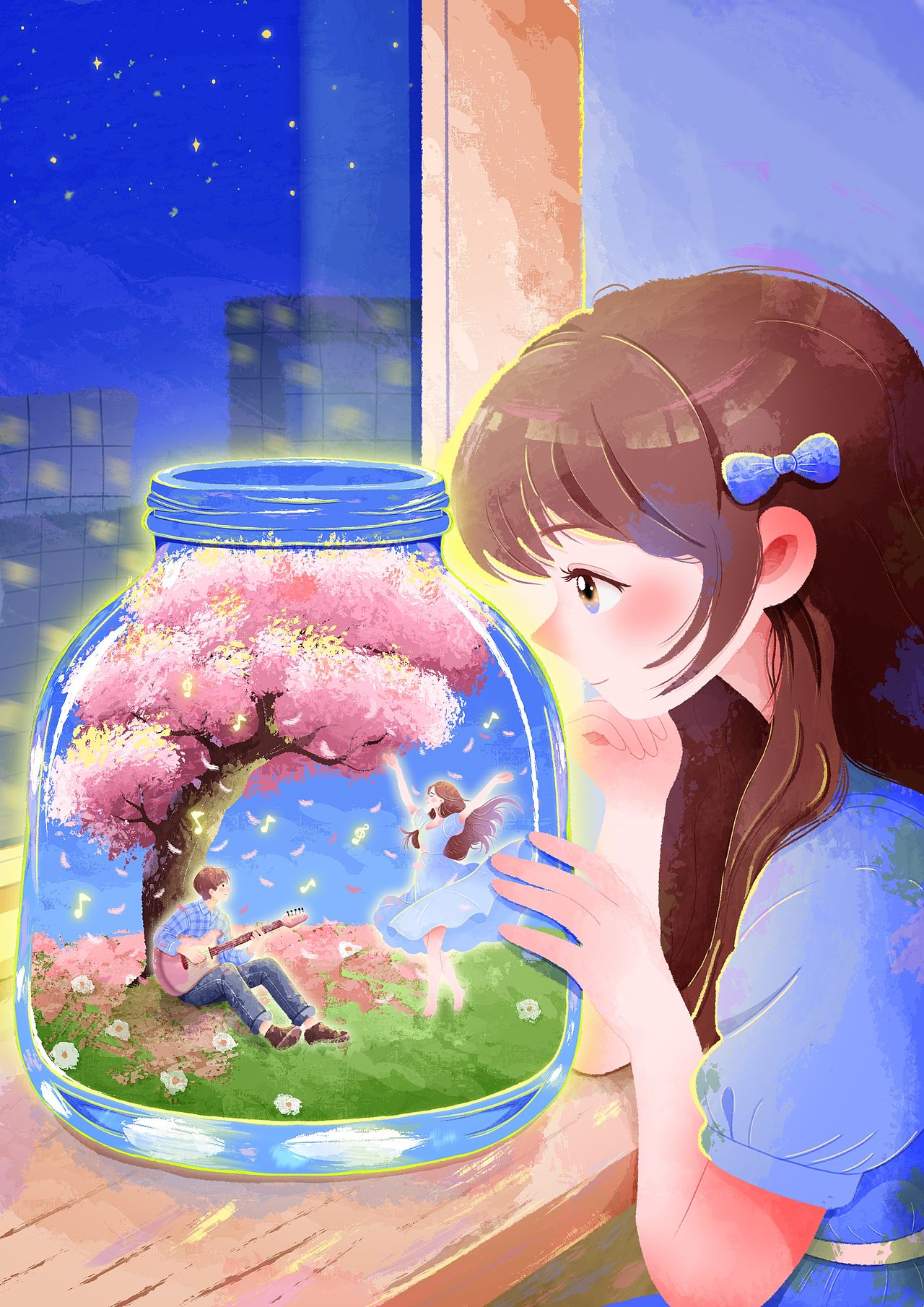 瓶中幻梦（图ZNDEwNTU5NjAw） - 商业插画 - 站酷设计师爱画画的曲奇原创素材 - 站酷ZCOOL