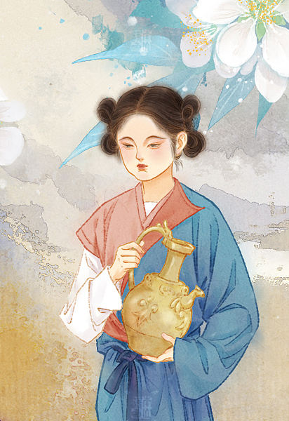 稿件展示：子直晋昌李花（图ZNDEwNTYxNDY4） - 艺术插画 - 站酷设计师南山归鱼原创素材 - 站酷ZCOOL