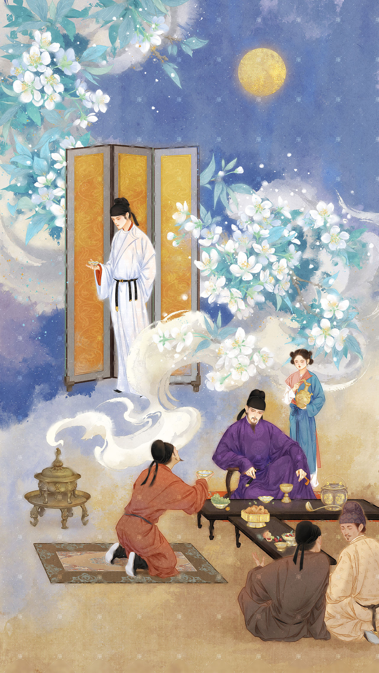 稿件展示：子直晋昌李花（图ZNDEwNTYxNDQ4） - 艺术插画 - 站酷设计师南山归鱼原创素材 - 站酷ZCOOL
