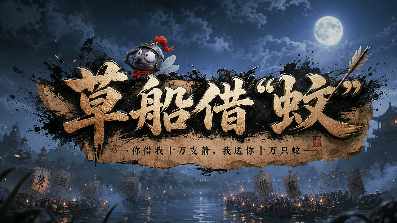 草船借“蚊”丨 AIGC传统叙事的幻想化重构(图ZNDEwNTY1NjQw) - AI作品 - 站酷设计师子言sunshine原创素材 - 站酷ZCOOL